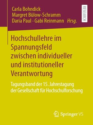 cover image of Hochschullehre im Spannungsfeld zwischen individueller und institutioneller Verantwortung